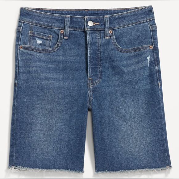 NWT Old Navy Plus Size Curvy O G Straight High Rise Cut Off Denim Shorts Size 28 - Picture 9 of 10